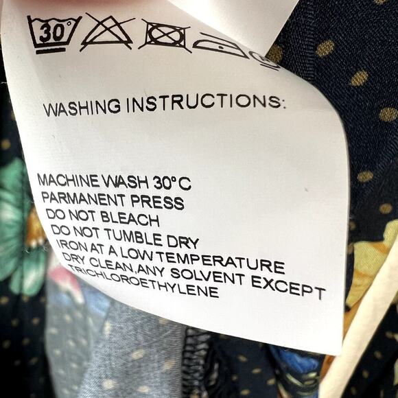 FARM RIO Majorca Wrap Dress Tropical Floral Polka Dot Print Maxi Ruffle SMALL - Picture 7 of 9